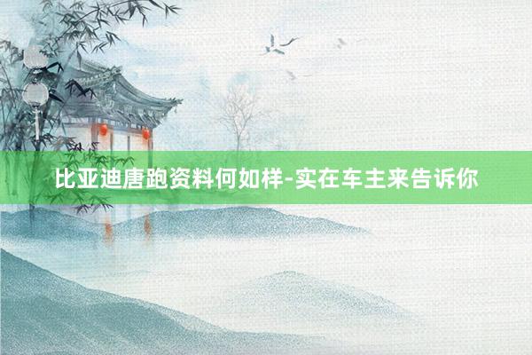 比亚迪唐跑资料何如样-实在车主来告诉你