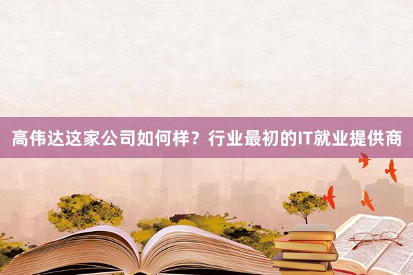 高伟达这家公司如何样？行业最初的IT就业提供商