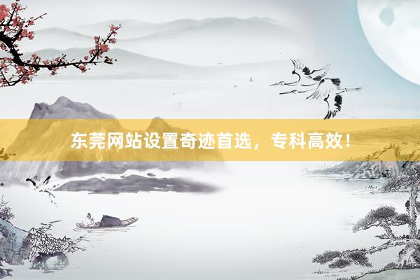 东莞网站设置奇迹首选，专科高效！