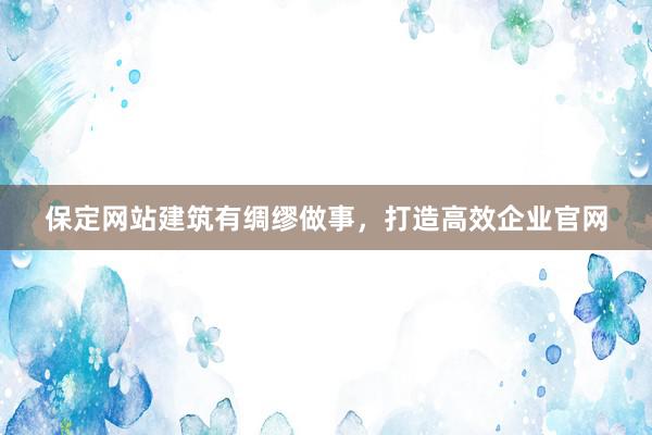 保定网站建筑有绸缪做事，打造高效企业官网